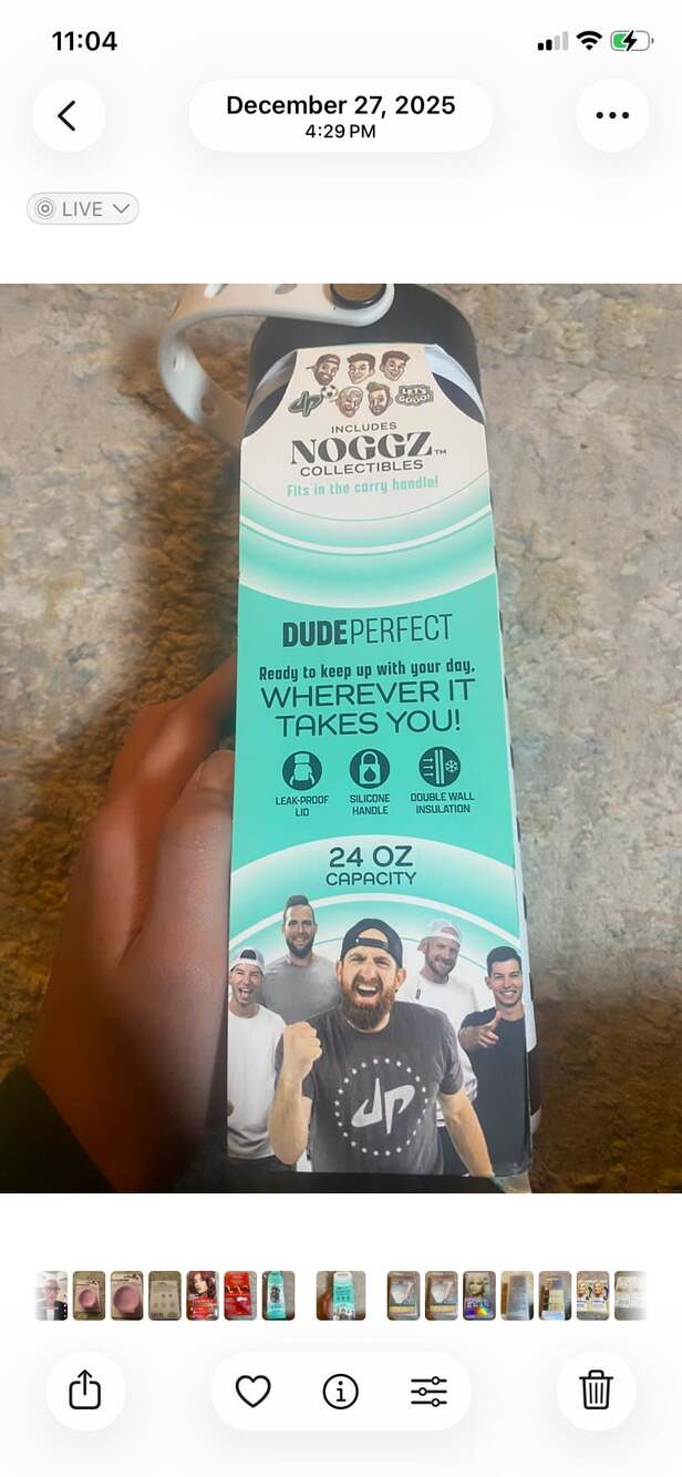 Dude Perfect 24 oz Insulated Water Bottle with 7 Noggz Collectibles